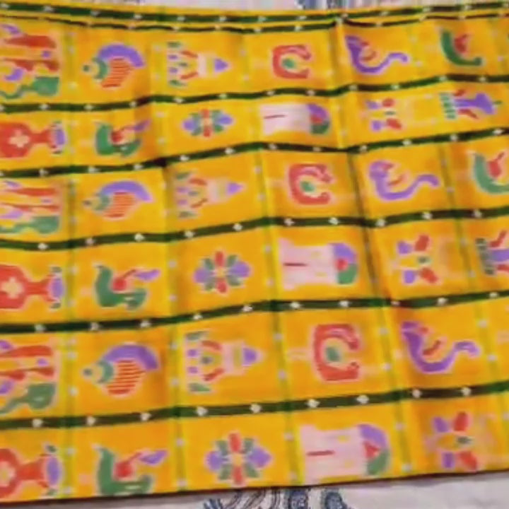 Handloom Khandua Mulberry Silk (Pata) Saree