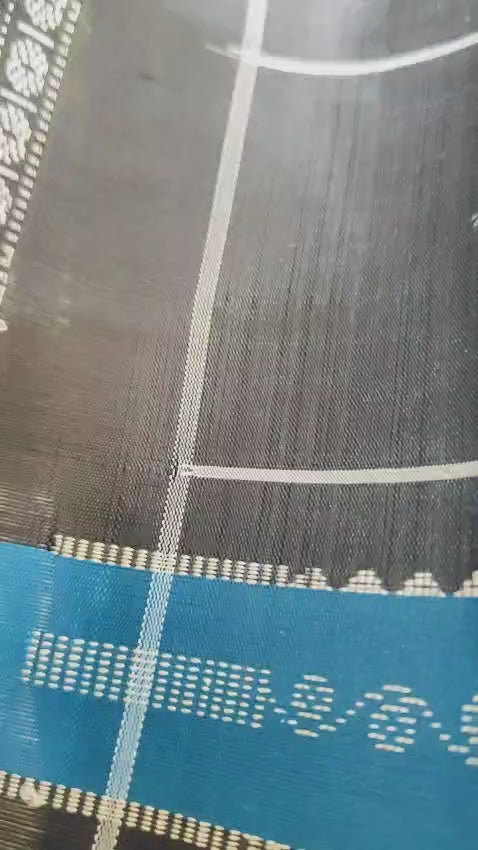 Berhampuri Double Pallu Silk Saree - Heavy Thread Work Motifs with Blouse