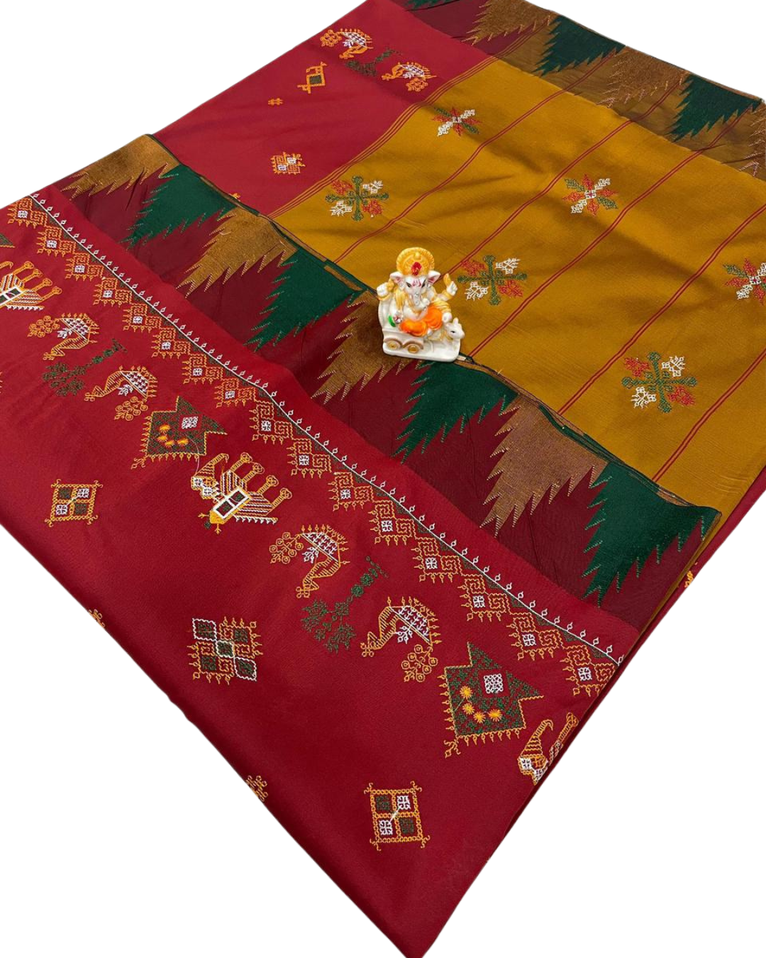 New Arrival Catlon Silk Kasuti Embroidery Saree